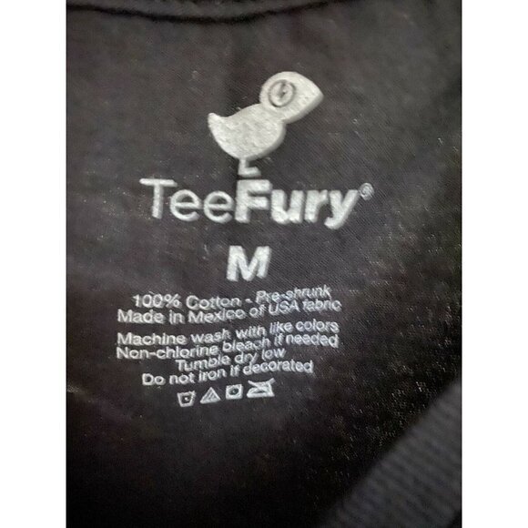 Teefury Black Graphic Fitted T-Shirt Medium Stretch Superhero Comic Book Cotton - Picture 5 of 5